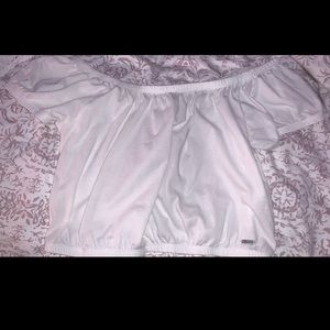 Hollister white cropped off the shoulder top